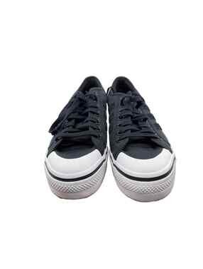 Adidas Womens NIZZA Sneakers Casual Shoes Lace-Up Low Top Black/White Size c